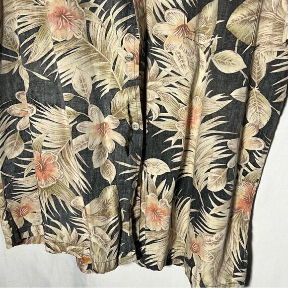 Vintage Cooke Street Hawaiian Reverse Print Floral & Palm Casual Button Shirt L - Picture 4 of 7